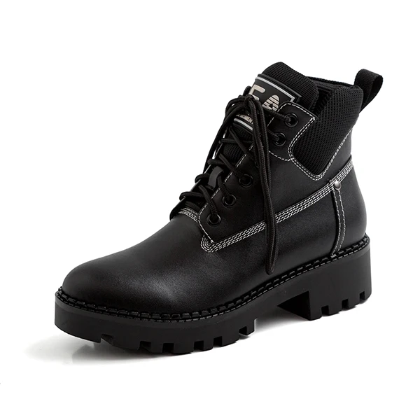 Black Cow Leather SOPHITINA/удобные ботинки с круглым носком новая модная обувь из коровьей кожи без шнуровки на квадратном каблуке женские ботильоны специального дизайна, MO252 - Цвет: Black Cow Leather