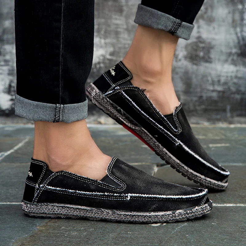 Новинка Мужская парусиновая обувь модная мужская повседневная удобные дышащие