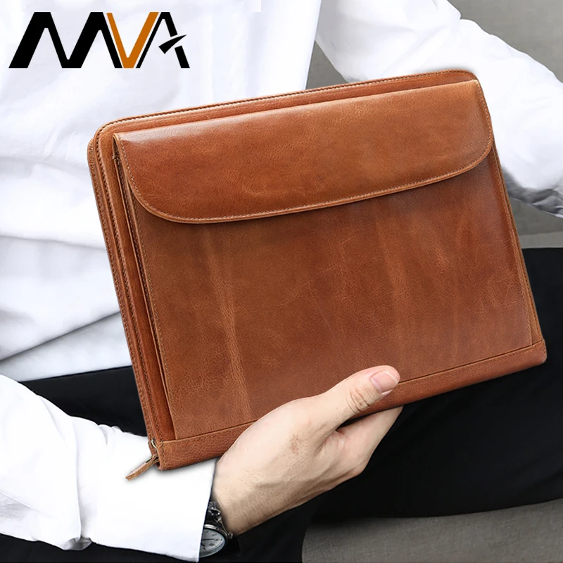 MVA сумочка клатч для Для мужчин кожаный мешок документов т A4 папка сумки мужской