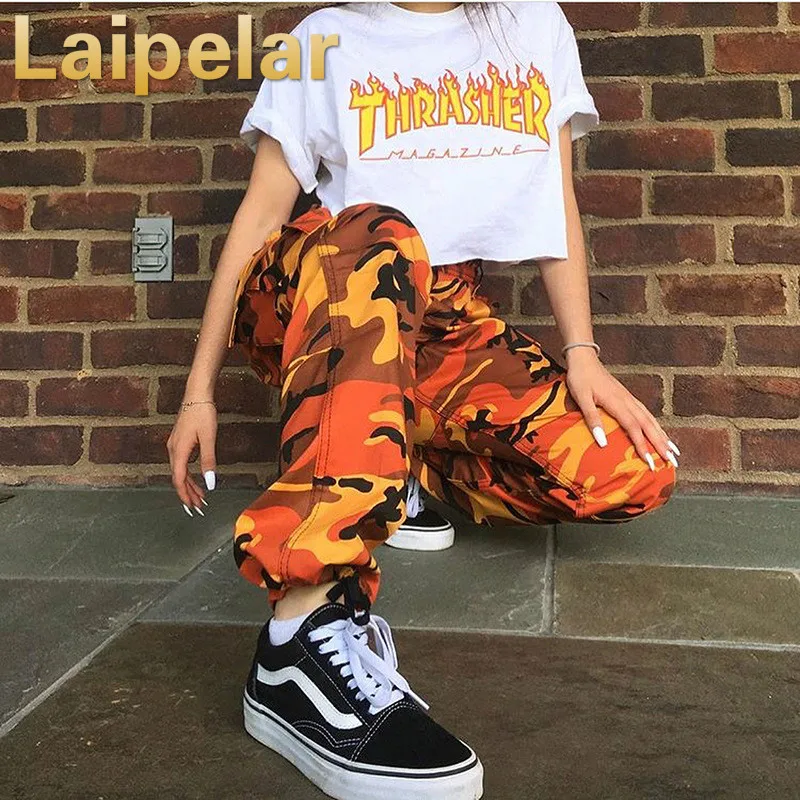 Новые модные брюки женские камуфляжные штаны Панталоны с широкими штанинами Femme