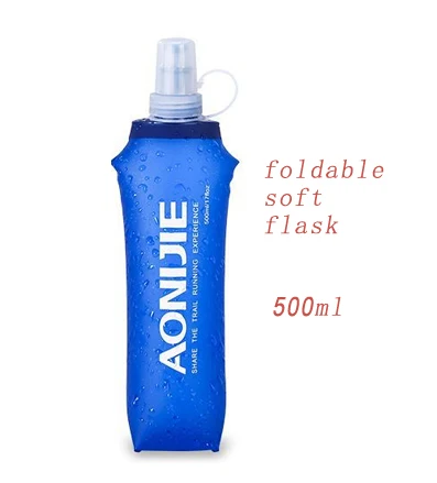 500ml soft bottle AONIJIE 5L Женский Мужской марафон жилет-рюкзак против обезвоживания для 1.5L сумка для воды велосипедный походный мешок открытый спортивный рюкзак для бега - Цвет: 500ml soft bottle