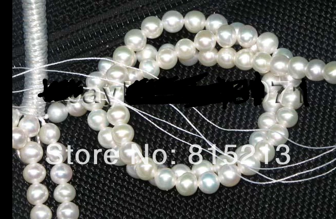 Wb 00112 2 strs AA + 6 7 мм Блестящий Белый возле круглый FW жемчуг|round pearls|pearl roundpearl white |