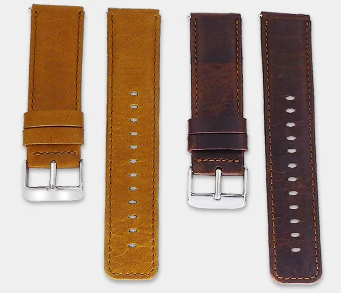 23mm Retro Brown Real Genuine Leather Strap for Fitbit Blaze Fitness Smart Watch Band Metal Buckle Bracelet with Pins | Наручные часы
