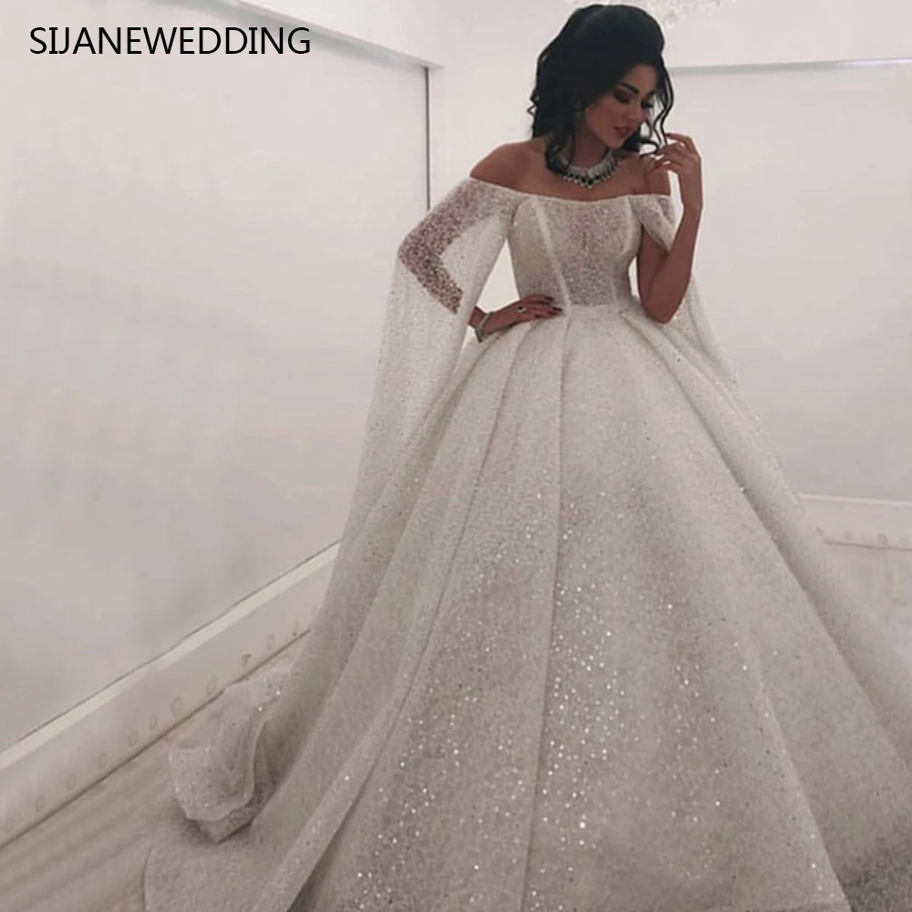SIJANE Vestidos De Noiva роскошное бальное платье с вырезом лодочкой свадебное принцессы