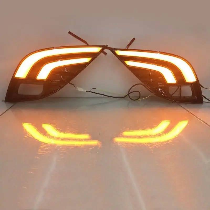 LED 2 шт. светодиодный DRL автомобильный сигнальный фонарь, противотуманный светильник, монтажный комплект для Toyota Camry SE XSE светодиодный фонарь для багажника, автомобильный светильник в сборе - Цвет: LED