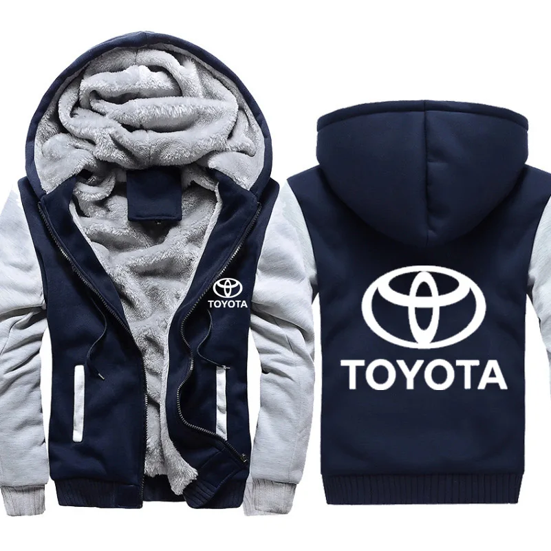 805 Мужские толстовки с капюшоном с логотипом Toyota, мужская куртка с капюшоном, зимняя плотная Теплая Флисовая хлопковая камуфляжная куртка на молнии, мужская куртка-реглан - Color: 805
