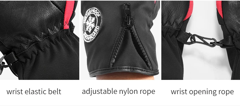 Мужские/женские водонепроницаемые лыжные варежки теплые зимние перчатки для катания на лыжах перчатки для сноубординга на молнии