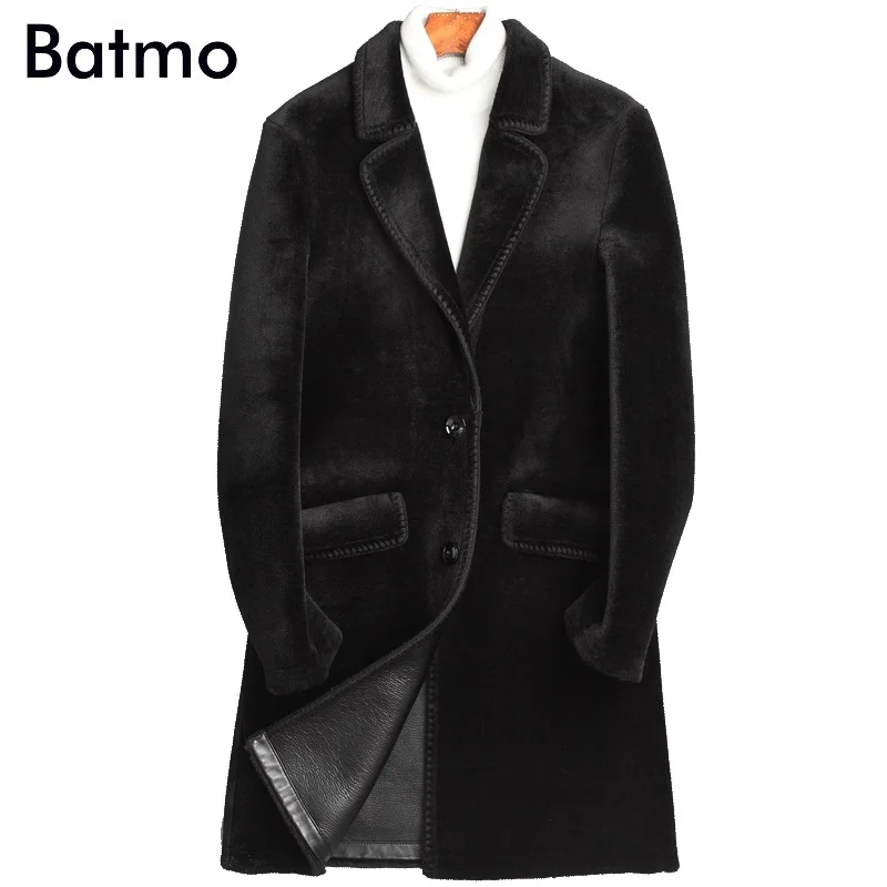 Batmo 2018 Новое поступление зимняя высококачественная шерстяная дубленка мужская