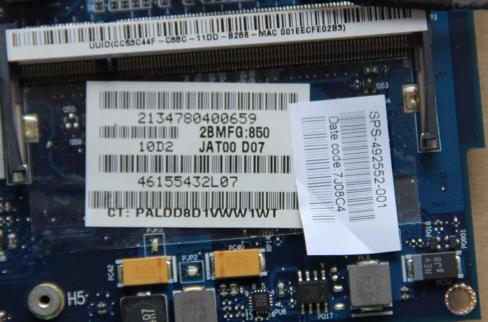 492552 001 для HP 2530P материнская плата ноутбука JAT00 LA 4021P с ЦП на борту DDR2 полностью