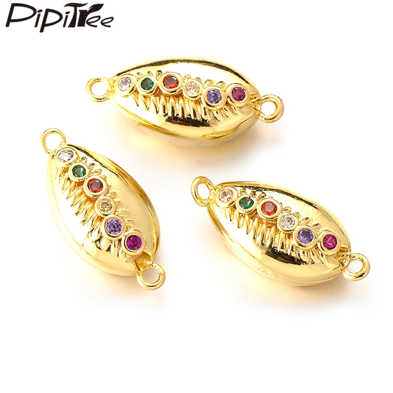 Pipitree 3 шт./лот Радужный кубический цирконий амулеты подходит для браслета
