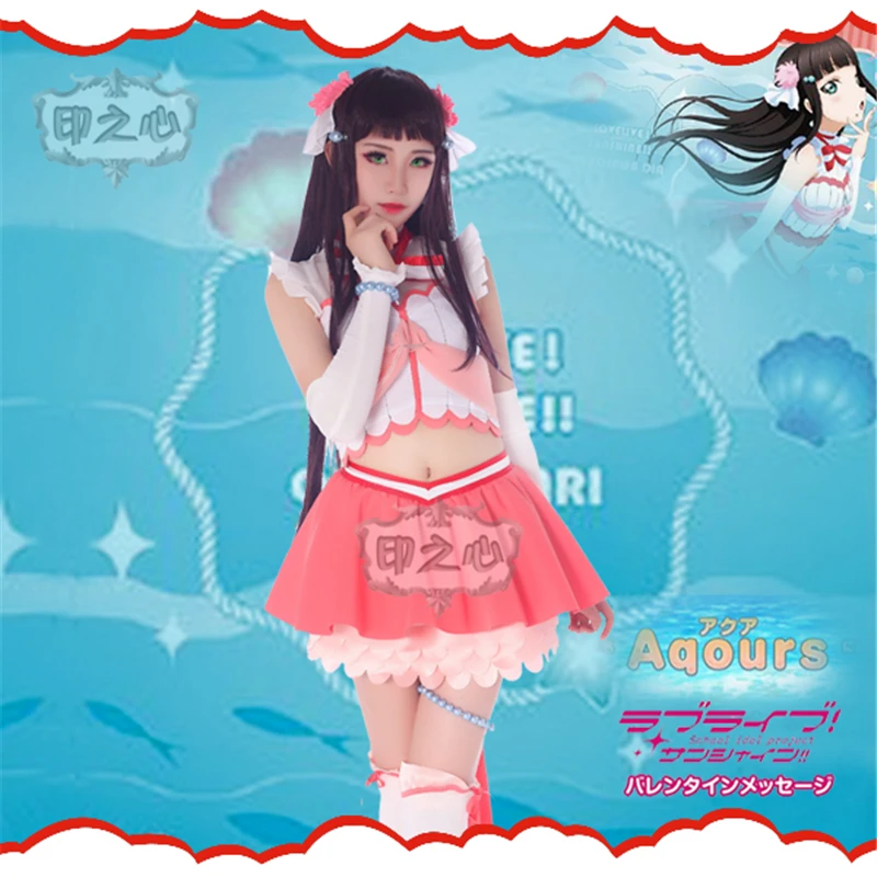 Love Live Sunshine Aqours Love koibinarаквариум Kurosawa Dia косплей костюм сексуальное женское красное платье для Хэллоуина