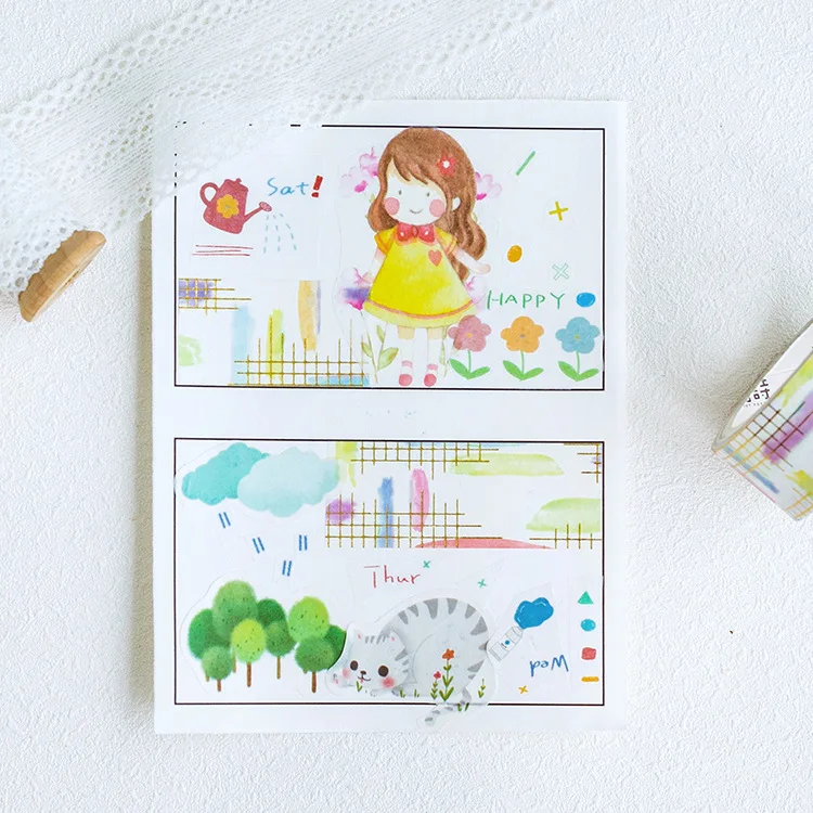 Свежий цвет позолота лента для декорации Washi DIY планировщик для скрапбукинга маскирующая лента Escolar