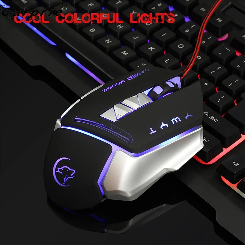CARPRIE 4800DPI Оптическая Проводная игровая мышь 4 цвета фоновое освещение мыши Coumper