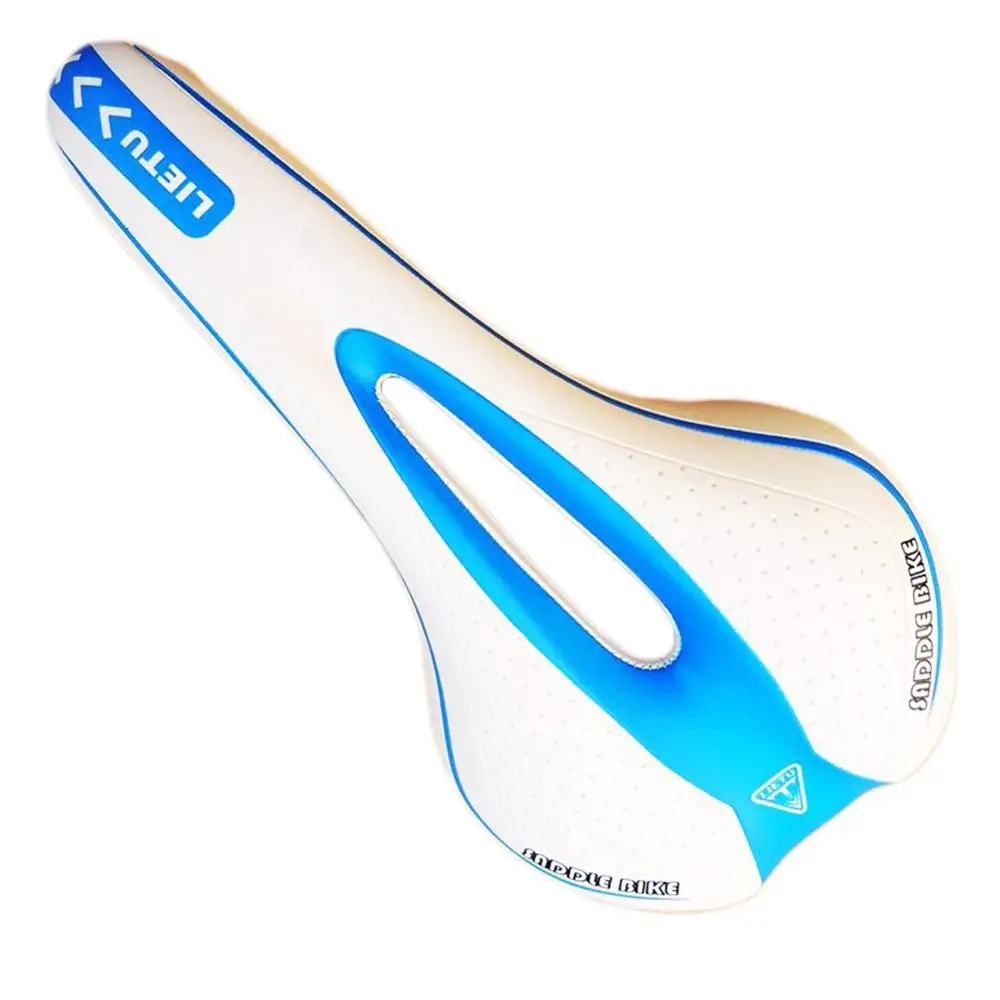 White Blue LIETU гель седло велосипеда Велосипедное Сиденье Coussin Велосипедное Сиденье удобные горный седла велосипеда Запчасти села велосипед Ciclismo велосипедного седла - Цвет: White Blue