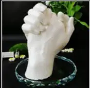 White Oklady 3D Ручная и ножная печать плесень для детской пудры гипсовая отливка комплект отпечаток руки отпечаток ноги подарок на память ребенка рост мемориал - Цвет: White