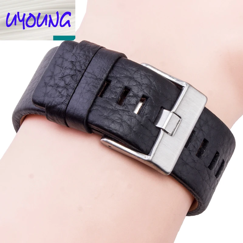 Универсальный кожаный ремешок для часов наручных BraceletDZ7314 DZ7256 24 26 28 30 мм с
