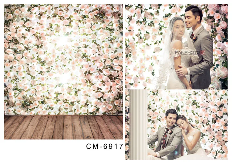 Виниловый фон для студийной фотосъемки с изображением белых цветов ветвей стены