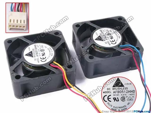 Двойной вентилятор охлаждения сервера Delta Electronics AFB0512HHD 4J1Y DC 12 В 0 21 А 5 проводов