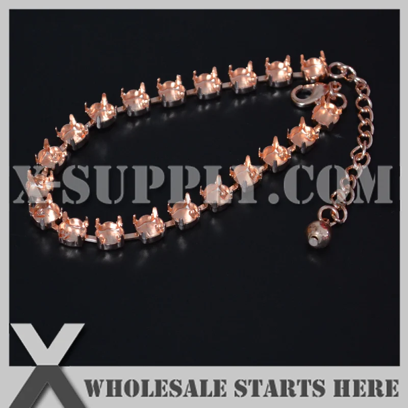 SS28(6 мм) Круглая пустая цепь для теннисного браслета украшения ювелирных изделий