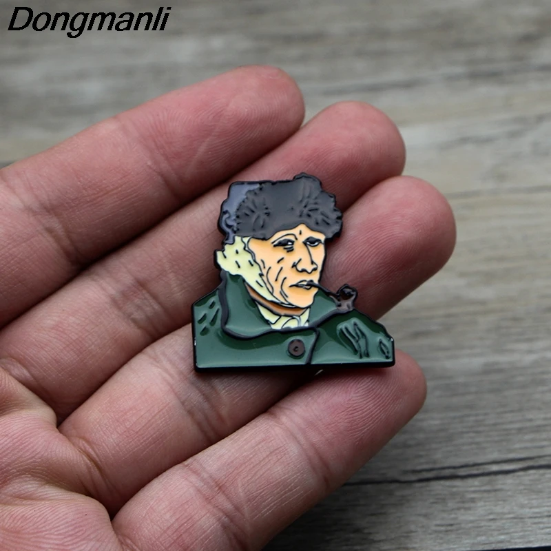 

L3554 Van Gogh Self Portrait Enamel Pin Brooches Cartoon Creative Metal Brooch Pins Denim Hat Badge Collar Jewelry 1pcs