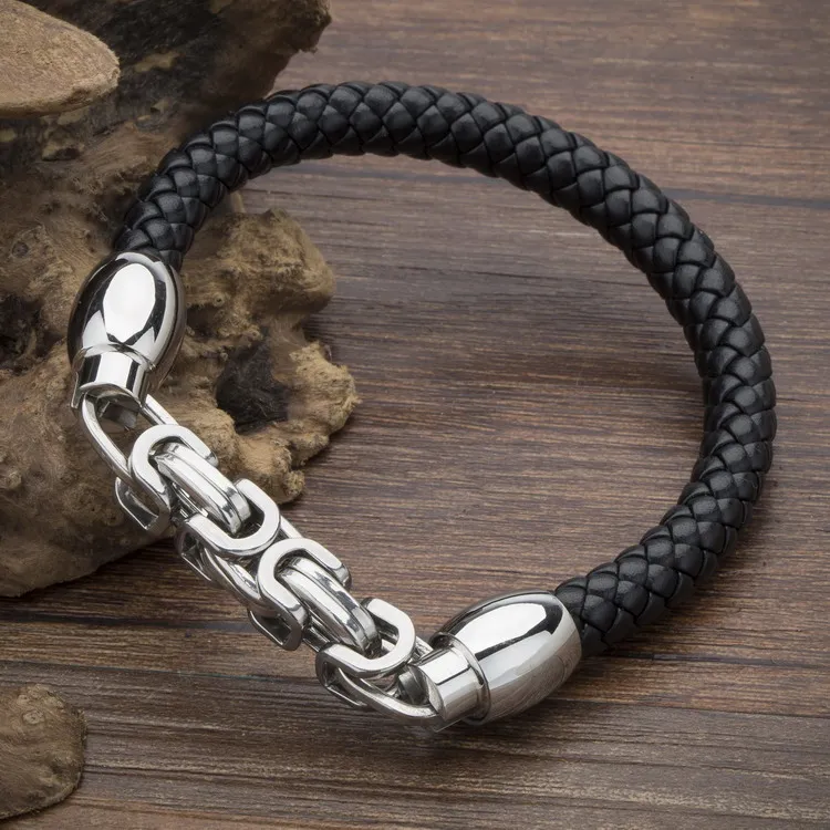 Женский винтажный браслет из натуральной кожи металлический классический с