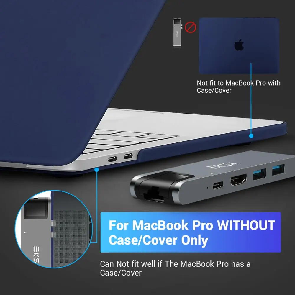 EKSA 7 в 1 USB C концентратор с кардридером HDMI 4K двойной 3 0 Порт Thunderbolt RJ45 1000M адаптер для