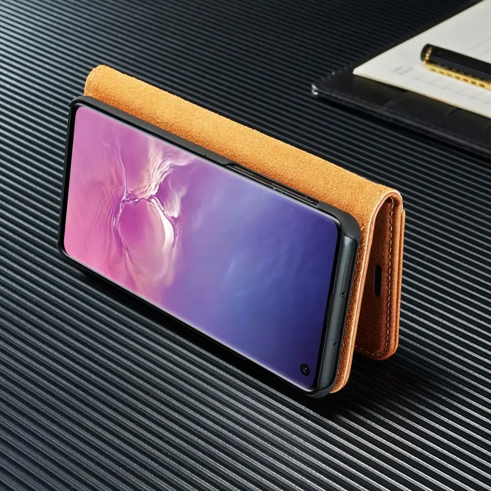 Для Samsung Galaxy S10 S9 S8 Plus винтажный Роскошный кожаный бумажник с подставкой съемный