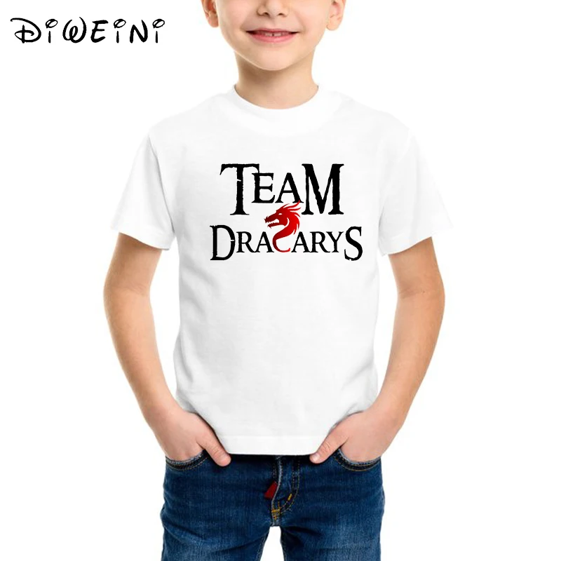 Dracarys для маленьких мальчиков футболка 2019 новая игра престолов одежда малышей
