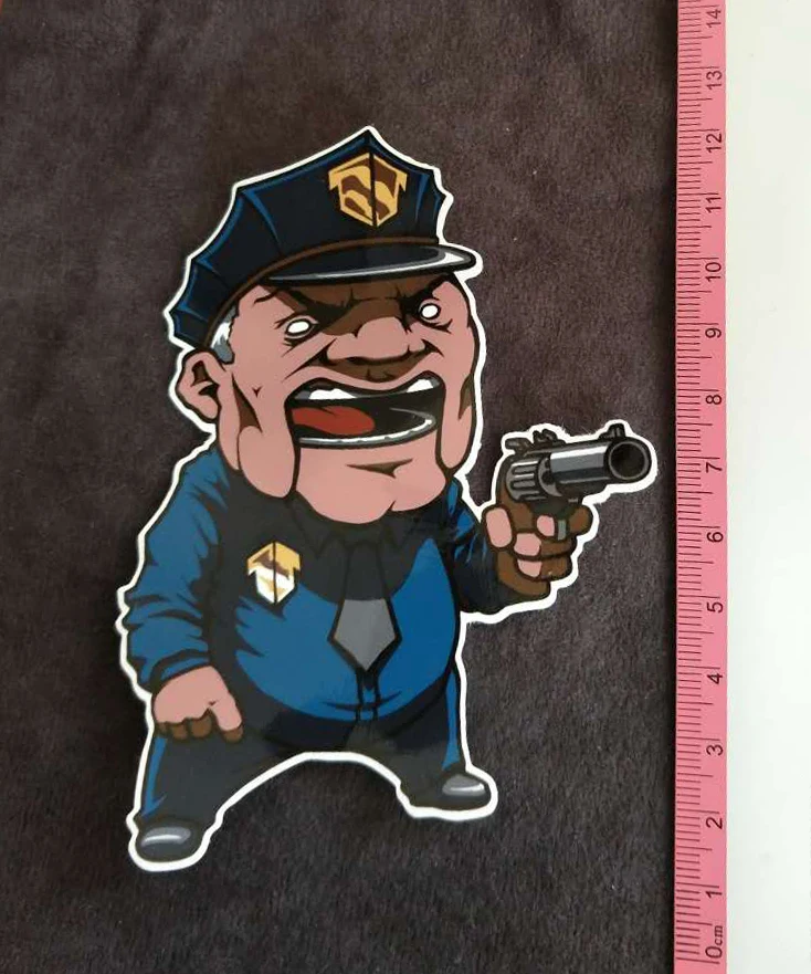 Angry police мультфильм стикер для скейтборда ноутбука багажная игрушка на