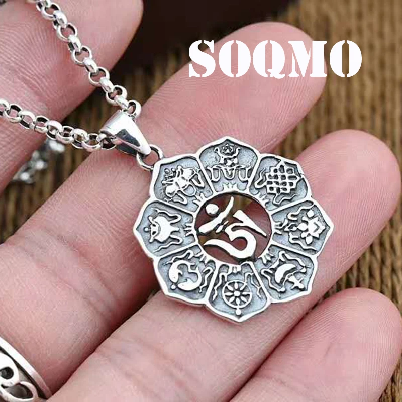 SOQMO 100% Настоящее серебро 925 пробы ожерелье кулон для женщин или мужчин зодиак