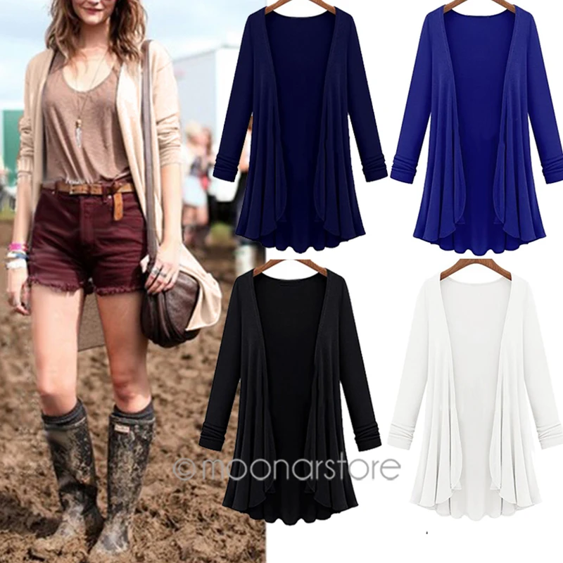 Мода 2018 женский кардиган повседневное Вязаное пончо плюс размер пальто женские