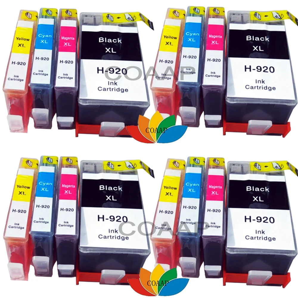 16 шт. совместимый чернильный картридж HP 920XL для OfficeJet 6000 6500 7000 принтер hp 920 BK C M Y