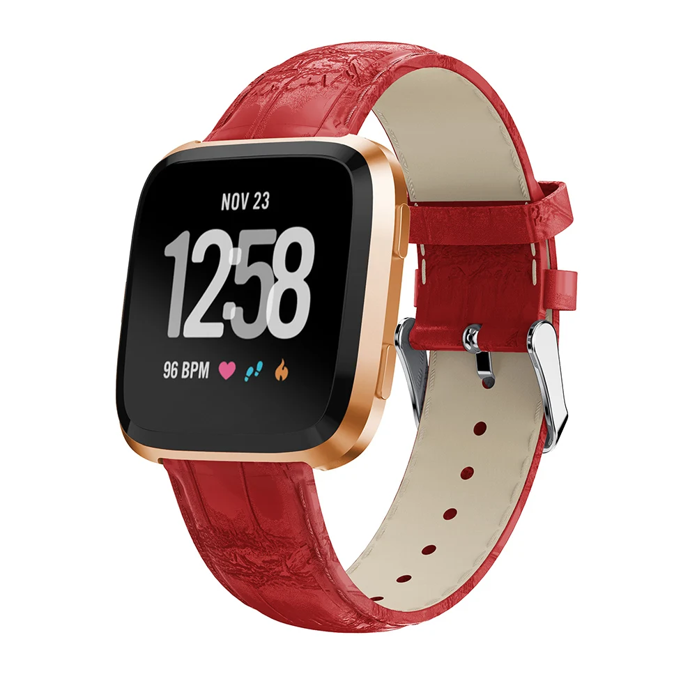 Для fitbit versa/versa Lite Edition натуральная кожа ремешок Ремешок Замена крокодил для часов