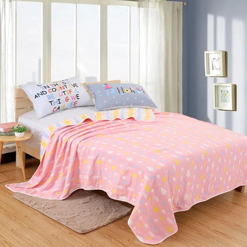 

6 Layers Cotton Gauze blanket 100% Cotton Yarn Dyed Jacquard color 78x94 inches blanket 1.7kg 2 pieces small wholeasle