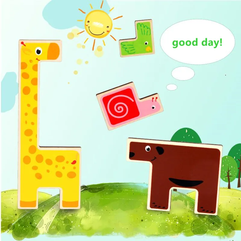 

Children Wooden Toys Montessori Animal cognition Numbers Matching Color cognition Shape Match Early Education Teaching Math Toys