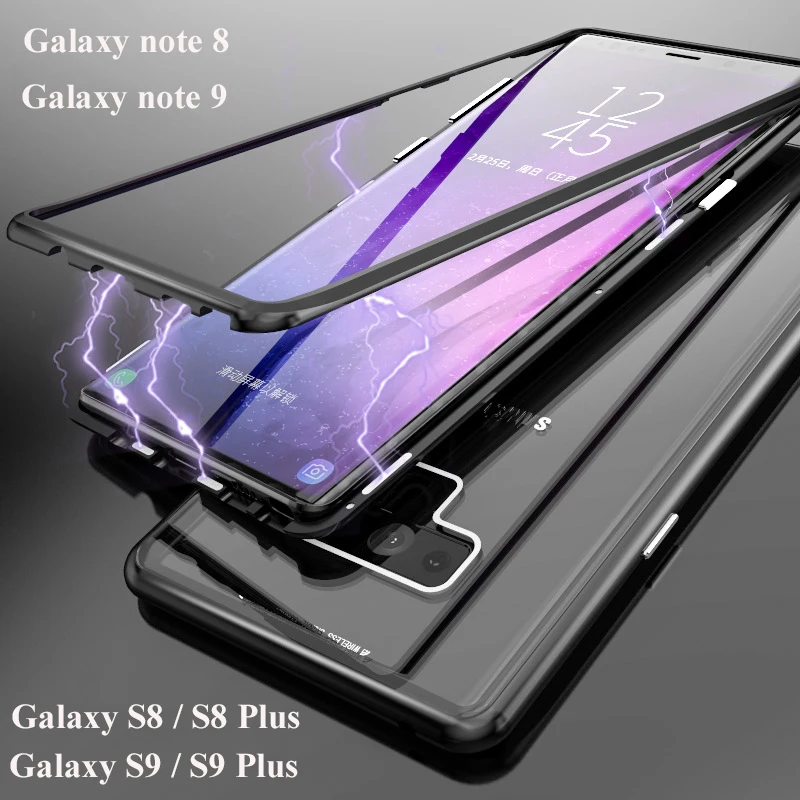 Чехол Suntaiho с магнитной адсорбцией для samsung S9 чехол Note 9 S7 Edge закаленное стекло