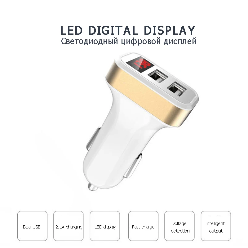 Автомобильное зарядное устройство ESVNE 5V 2.1A с двумя USB для iPhone 6 7 8 X Samsung Xiaomi Redmi