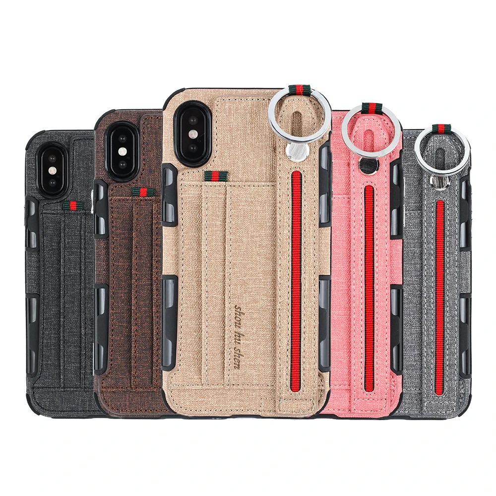 Роскошный чехол для iPhone X XS MAX 7 8 6 6s XR держатель кредитных карт с подвесным кольцом