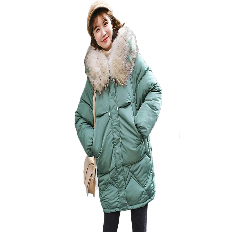 Стильная женская зимняя парка 2019 Новые Длинные рукава искусственный мех