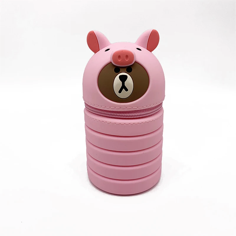 Kawaii, телескопический держатель для макияжа, ручка, сумка, канцелярские принадлежности, подарок, силиконовый красивый чехол, держатель для распечатки кистей, сумка для Wonman