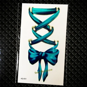 Нетоксичная 3D татуировка с бантом и бантом для женщин, девушек, боди-арт, татуировка для макияжа, водостойкая временная татуировка на руку, наклейки на кожу