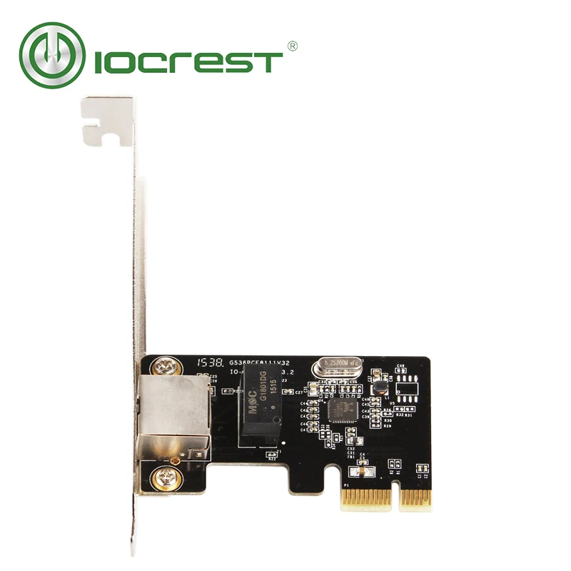 IOCREST Однопортовый Gigabit Ethernet Realtek чип PCI Express Lan контроллер карта RTL8111F PCIe сетевой