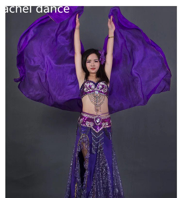 Дизайн 100% натуральный шелк для танца живота красивая вуаль градиентная цветная