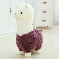 cute 40cm cartoon alpaca plush toy fabric sheep stitch stuffed and soft animal toys llama pillow birthday gift toys for children