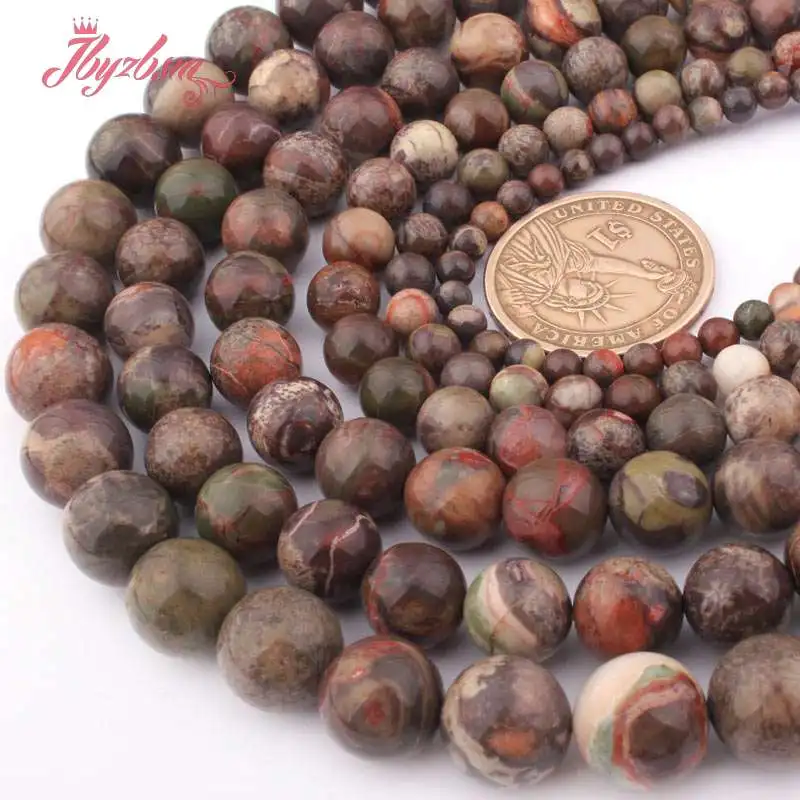 4 6 8 10 12mm Round Multicolor Rainfrest Agates Natural Stone Beads For DIY Necklace Bracelets Jewelry Making 15&quot Free Shipping |