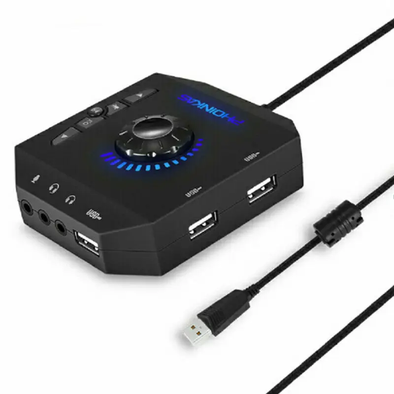 S2 USB 2 0 Звуковая карта концентратор стерео наушники микрофон адаптер 3D объемный