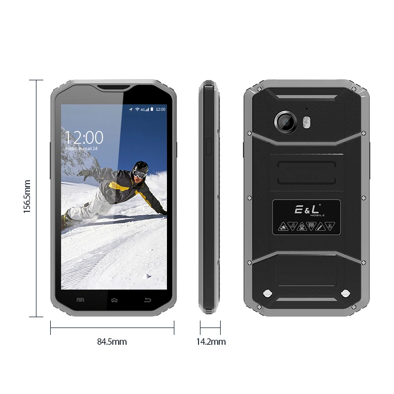 E & L W8 прочный смартфон 5 дюймов HD ips 4G сенсорный мобильный телефон MTK6753