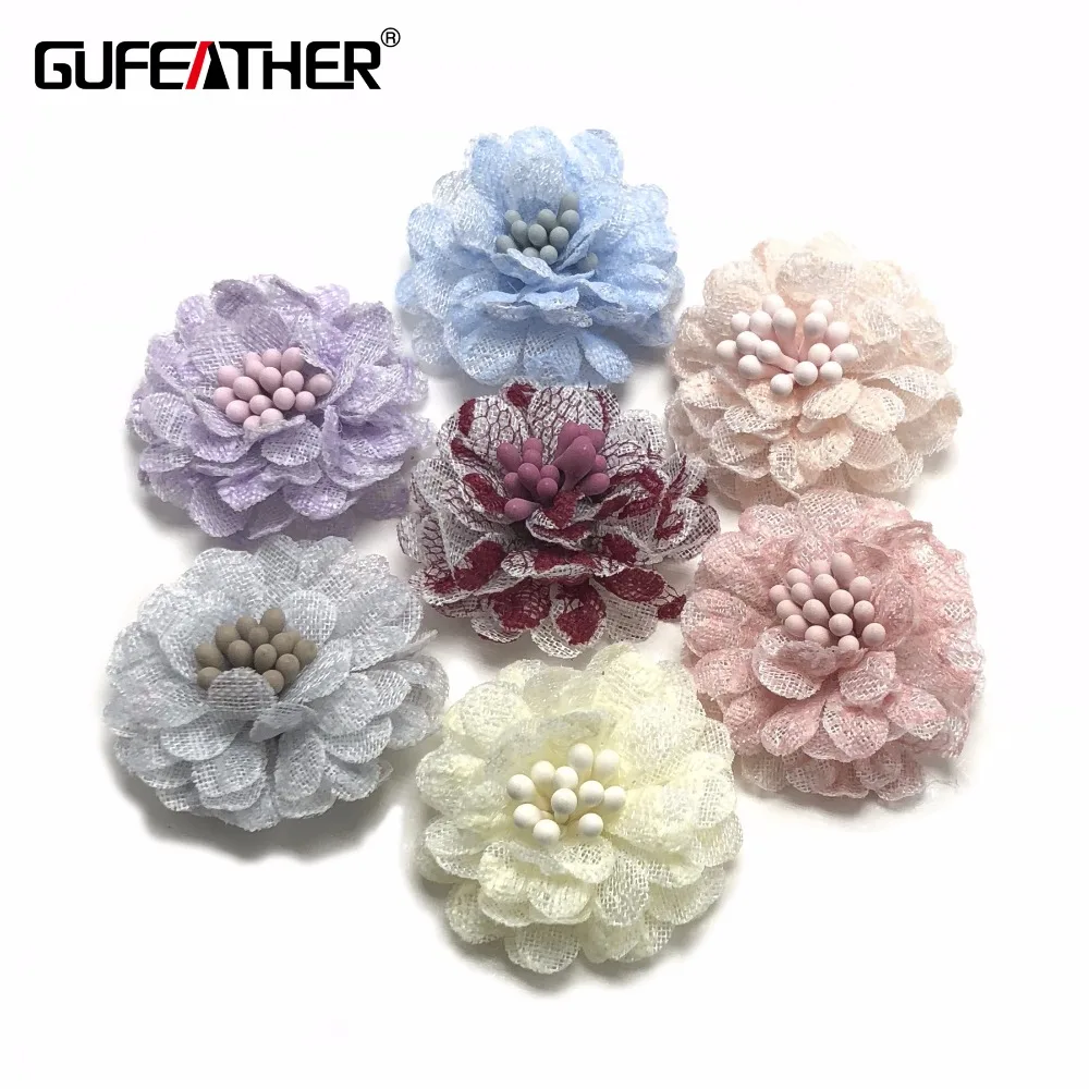 Аксессуары для ювелирных изделий GUFEATHER F26 украшения из полиэстера в виде цветов