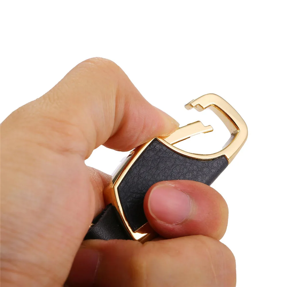 Новинка кожаный мужской брелок для ключей Автомобильный с кругами золотой цвет