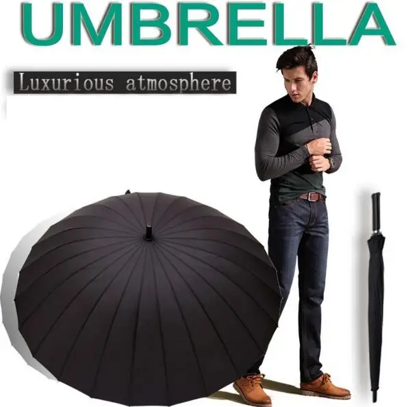 Высокое качество 24 ребра прочная ветрозащитная длинная прямая ручка анти-УФ